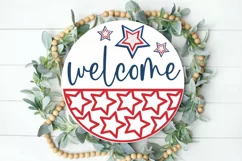 Welcome SVG, 4th Of July Round Sign SVG Design Product Image 2
