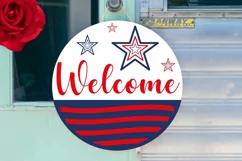 Welcome SVG, 4th Of July Round Sign SVG Design Product Image 2