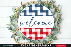 Welcome SVG, 4th Of July Round Sign SVG Design Product Image 1