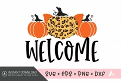 Welcome SVG, Autumn Quote SVG, Pumpkin Spice SVG Product Image 1