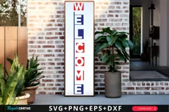 Welcome SVG, 4th Of July Porch Sign SVG Design Product Image 1