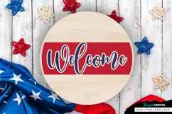 Welcome SVG, 4th Of July Round Sign SVG Design Product Image 1