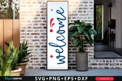Welcome SVG, 4th Of July Porch Sign SVG Design Product Image 1