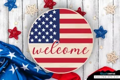 Welcome SVG, 4th Of July Round Sign SVG Design Product Image 1