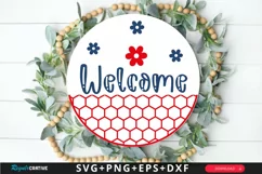Welcome SVG, 4th Of July Round Sign SVG Design Product Image 1