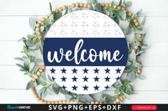 Welcome SVG, 4th Of July Round Sign SVG Design Product Image 1