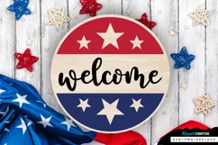 Welcome SVG, 4th Of July Round Sign SVG Design Product Image 1