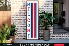 Welcome SVG, 4th Of July Porch Sign SVG Design Product Image 1
