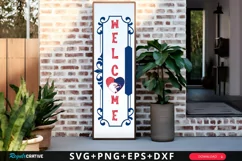 Welcome SVG, 4th Of July Porch Sign SVG Design Product Image 1