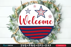 Welcome SVG, 4th Of July Round Sign SVG Design Product Image 1