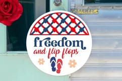Freedom And Flip SVG, 4th Of July Round Sign SVG Design Product Image 2