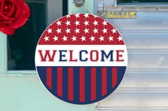 Welcome SVG, 4th Of July Round Sign SVG Design Product Image 2