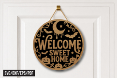 Welcome Sweet Home Halloween Door Hanger Laser Cut SVG Product Image 1