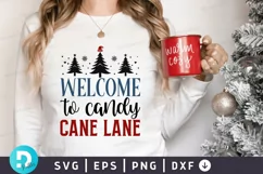 Welcome To Candy Cane Lane SVG , Christmas SVG Design Product Image 1