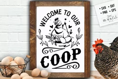Welcome to our chicken coop svg, Farmhouse chicken sign svg Product Image 2