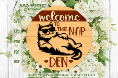 Welcome to the Nap Den Round Welcome Door Sign Product Image 1