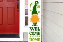 Welcome to our home SVG , Green Gnome Porch Sign SVG Product Image 4