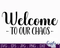 Farmhouse Funny Round Sign Svg | Welcome To Our Chaos Product Image 2