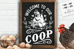 Welcome to our chicken coop svg, Farmhouse chicken sign svg Product Image 1