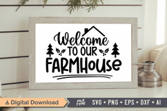 Welcome to Our Farmhouse Sign SVG, Farmhouse Christmas Sign Product Image 1