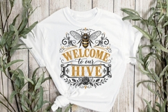 Welcome to Our Hive Vintage Bumble Bee Family Quote Shirt Product Image 3
