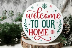 Welcome To Our Home SVG ,Christmas Round SVG Design Product Image 3