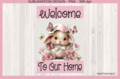 Welcome To Our Home Bunny Garden Flag PNG, Easter Bunny Flag Product Image 2