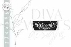 Welcome To Our Home SVG Farmhouse Door Hanger svg Product Image 2