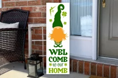Welcome to our home SVG , Green Gnome Porch Sign SVG Product Image 3