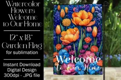 Floral Garden Flag, Welcome to Our Home Garden Flag 1 Product Image 1