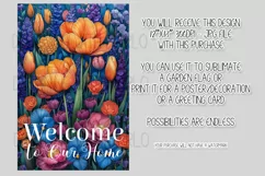 Floral Garden Flag, Welcome to Our Home Garden Flag 1 Product Image 2