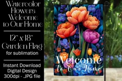 Floral Garden Flag, Welcome to Our Home Garden Flag 3 Product Image 1