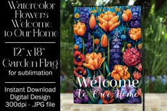 Floral Garden Flag, Welcome to Our Home Garden Flag 5 Product Image 1