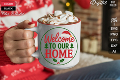 Welcome To Our Home SVG | Christmas Round Sign SVG | Xmas Product Image 5