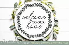 Welcome To Our Home Sign SVG Welcome Home Farmhouse Sign SVG Product Image 1