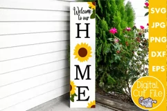Welcome Svg | Welcome Porch Sign Svg | Sunflower Porch Sign Product Image 1
