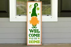 Welcome to our home SVG , Green Gnome Porch Sign SVG Product Image 2