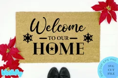Welcome To Our Home Svg Christmas Doormat Svg Christmas Svg Product Image 1
