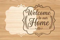 Welcome to Our Home Wooden Door Sign SVG Product Image 2
