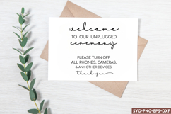 Welcome to our unplugged ceremony SVG, Wedding Sign SVG Desi Product Image 1