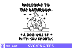 Funny Bathroom Dog Hand-Drawn SVG PNG Design Product Image 1