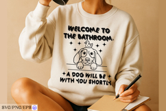 Funny Bathroom Dog Hand-Drawn SVG PNG Design Product Image 4