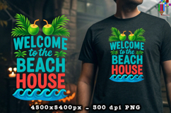 Welcome To The Beach House Summer Design PNG File
