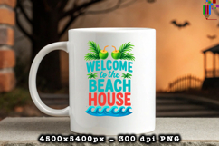 Welcome To The Beach House Summer Design PNG File