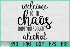 Welcome To The Chaos Sign Farmhouse Round Door Hanger