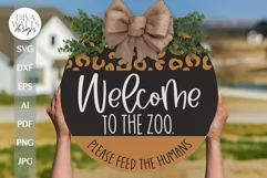 Welcome To The Zoo SVG Funny Door Hanger SVG Front Porch Product Image 1