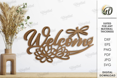 Wooden Welcome Wall Decor Laser Cut. Home Decor SVG Product Image 1