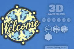 Welcome Winnter Snowflake Layered Laser Cut SVG Product Image 2
