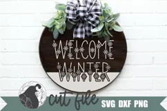 Winter Sign SVG, Welcome Winter SVG, Round Winter Sign Product Image 1