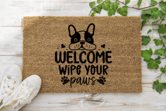 Welcome wipe your paws SVG, Dog Doormat SVG Product Image 1